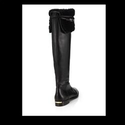 Burberry Shoes | Burberry Ferriby Flat Knee High Shearling Boots | Color: Black | Size: 8
