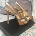 Nine West Shoes | Gold Nine West Sandals Size 7 | Color: Gold | Size: 7