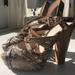 Coach Shoes | Coach Python Snakeskin Platform Heels | Color: Brown/Tan | Size: 6