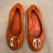 Tory Burch Shoes | Orange Tory Burch Logo Flats | Color: Orange | Size: 9.5