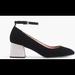J. Crew Shoes | J. Crew Black Suede Contrast Glitter Heels 9.5 | Color: Black/Silver | Size: 9.5