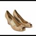Coach Shoes | Coach Open Toe Elora Wedge Pumps Size 7.5b | Color: Tan | Size: 7.5