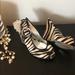 Jessica Simpson Shoes | Jessica Simpson Zebra Wedge Peep Toe Shoes. | Color: Black/Cream | Size: 8.5