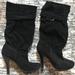 Michael Kors Shoes | Michael Kors Suede Black Heel Boots Good Condition | Color: Black | Size: 7