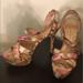 Jessica Simpson Shoes | Jessica Simpson Fun Pattern Platform Sandal | Color: Cream/Gold/Pink/Purple/Tan | Size: 9.5