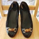 Gucci Shoes | Gucci Black Suede & Patent Leather W Bamboo Buckle | Color: Black | Size: 10