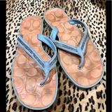 Coach Shoes | Coach Laurel Suede Sandals | Color: Blue/Silver | Size: 8.5