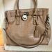 Michael Kors Bags | Michael Kors Croc Embossed Leather Hamilton Tote | Color: Tan | Size: Os