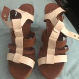 Jessica Simpson Shoes | Jessica Simpson Wedges | Color: Brown/White | Size: 9