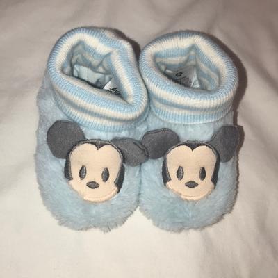 Disney Shoes | Disney Mickey Mouse Baby Boy Sock/Slipper Us12-18m | Color: Blue/Gray | Size: 12-18 Months