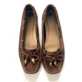 Michael Kors Shoes | Micheal Kors Brown Suede Loafers W/ Mk Charms 7.5 | Color: Brown/Gold | Size: 7.5