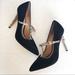 Coach Shoes | Coach Fulton Black Suede And Snakeskin T Strap Stiletto Pumps Size 8 Medium | Color: Black | Size: 8