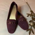 Coach Shoes | Coach Suede Loafers Driving Shoes Purple Size 8.5 | Color: Gold/Purple | Size: 8.5