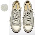 Converse Shoes | Converse Silver Fabric Shimmer Chucks; Converse Sz 6/Womens Sz 8 | Color: Silver/White | Size: 8