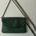 Free People Bags | Free People Forest Green Suede Crossbody Clutch | Color: Green/Silver | Size: Os