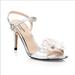 Kate Spade Shoes | Kate Spade Giulia Metallic Glitter Heels Flower Silver Open Toe Heels | Color: Silver | Size: 9