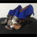 Zara Shoes | Metallic And Suede Open Toe Sandal | Color: Blue | Size: Eur 40 / Usa 9