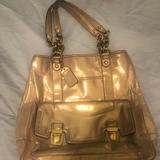 Coach Bags | Coach Pushlock Tote Bag | Color: Cream/Gold | Size: Os