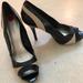 Nine West Shoes | Nine West Women’s Patent Leather Open Toe Heels | Color: Black/Tan | Size: 10