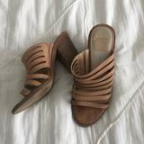 Anthropologie Shoes | Dolce Vita Strappy Wooden Heels | Color: Cream | Size: 7
