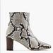 J. Crew Shoes | Jcrew Heeled Snakeskin Printed Leather Boot | Color: Black/Gray | Size: 6