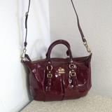 Coach Bags | Coach Ruby Red Patent Leather Pleated Bag. | Color: Gold/Red | Size: 10.5"X 14"X 4"