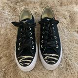 Converse Shoes | Custom Made Bedazzled Sneakers | Color: Black/Silver | Size: 6
