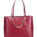 Coach Bags | Coach Signature Chain Leather Medium Tote Bag | Color: Red | Size: Os