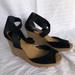 Giani Bernini Shoes | Giani Bernini Black Strappy Wedges | Color: Black/Tan | Size: 7.5