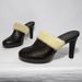 Coach Shoes | Coach Kacie Brown Shearling Slip On Heels Mules | Color: Brown | Size: 8.5