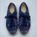 Coach Shoes | Coach Plaid Sneakers | Color: Blue/Pink | Size: 8