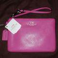 Coach Bags | New Coach Wristlet F52206 Fuchsia Pink Silver Nwt | Color: Pink/Silver | Size: Os