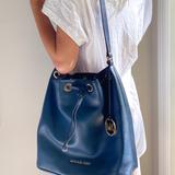 Michael Kors Bags | Michael Kors Jules Large Shoulder Bag | Color: Blue/Gold | Size: Os