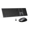 seenda Wireless Keyboard Mouse Set, 2.4 GHz Ultra Thin Wireless Keyboard and Mouse, Wireless Keyboard Mouse Set with Numeric Keypad, Compatible with Windows PC/Laptop/Smart TV, German QWERTZ Layout,