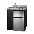 Summit Appliance All-In-One Combo Kitchens 3.2 Cubic Feet cu. ft. Mini Fridge w/ Freezer Kitchenette Stainless Steel in Gray | Wayfair C30ELBK