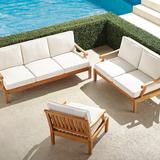 Cassara 3-pc. Sofa Set in Natural Finish - Snow with Logic Bone Piping, Snow with Logic Bone Piping - Frontgate