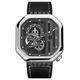 AGELOCER Men's Watch Top Brand Automatic Skeleton Stainless Steel Waterproof Mechanical Fashion Punk Watch Square Luminous Power Reserve Analog Luxury Watches (VU:5801A1), VU:5801A1, Mechanical