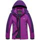 TACVASEN Sports Jacket Womens Waterproof Outdoor Mountain Lightweight Jacket Softshell Rain Coat Women Snow Skate Outwear Snowboard Skiing Hooded Jacket, Purple, XL