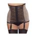 Plus Size Women's Waist Cincher with Garters by Rago in Mocha Black (Size 2X)