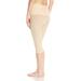 Plus Size Women's Rago High Waist Wide Band Tummy Shaper Sheer Capri Pant by Rago in Beige (Size L)