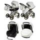 Stroller Travel System pram 3 in1 Combo Set with car seat Choice Buggy isofix Yukon GT by Chillykids Snow 02 3in1 with Baby seat