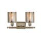 Darby Home Co Wiens 2-Light Dimmable Antique Brass Vanity Light Glass in Gray | 9 H x 16 W x 6.5 D in | Wayfair 33FA955E1D2648A18FD00903582B263F