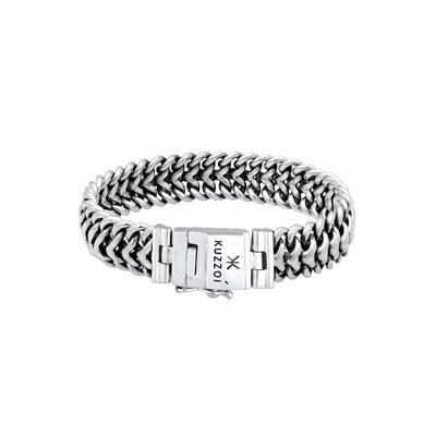 KUZZOI - Herren Panzerarmband Edel Fein 925er Sterling Silber Herrenschmuck 1 ct