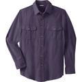 Men's Big & Tall Solid Double-Brushed Flannel Shirt by KingSize in Dark Purple (Size 5XL)