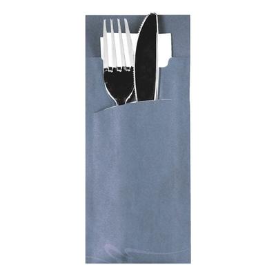 Papstar Bestecktaschen 8,5 x 20 cm mit Serviette, 520 Stück blau, 8.5 cm