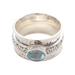 Protected Beauty,'Blue Topaz and Sterling Silver Spinner Ring'