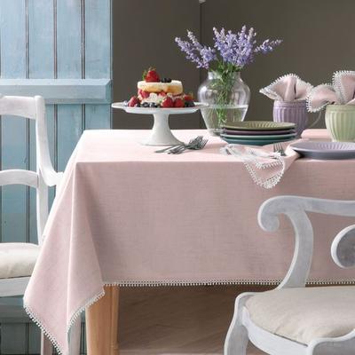 French Perle Solid Color Tablecloth, 60 x 84, Natu...