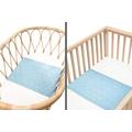 SLEEPY SILK - 25 Momme Mulberry Silk Sleeve, Set of 2 (1x Bassinet and 1x Cot) - Sky Blue Arrows | No More Baby Bald Spots or Newborn Hair Loss | Hypoallergenic and Perfect for Sensitive Skin