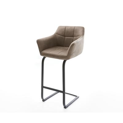 DELIFE Barstuhl Yulo-Flex Vintage Taupe Freischwinger flach Metall, Barstühle Image