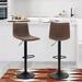 Mercury Row® Altheimer Swivel Adjustable Height Bar Stool Upholstered/Leather/Metal/Faux leather in Brown | 16.5 W x 16.5 D in | Wayfair